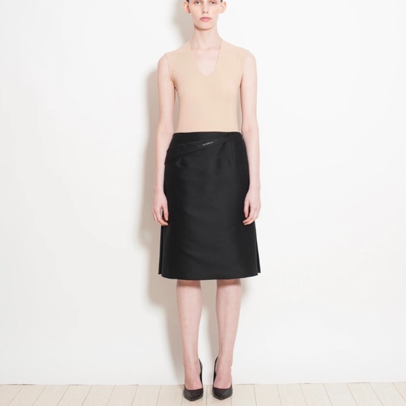 DressedUndressed Silk Wool Error Pencil Skirt in Black, Size 2, Made in Japan - Picture 3 of 16